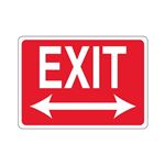 EXIT Double Arrow (White Text on Red) 10"x14" Sign